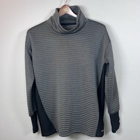 Eddie Bauer Tops - Eddie Bauer Women’s M Gray Cowl Neck Top Stretchy Knit Tunic FREEDRY Shirt